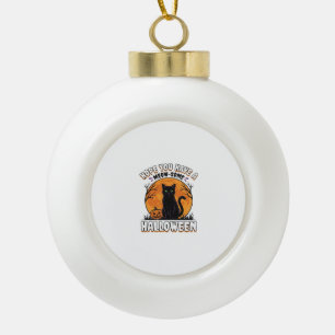 Adorno De Cerámica Tipo Bola Diseño de grabado vintage Meow-Some de gato de Hal