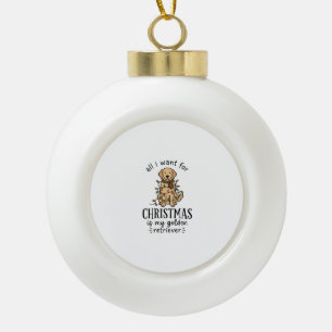 Adorno De Cerámica Tipo Bola Diseño de lista de deseos de Golden Retriever de N