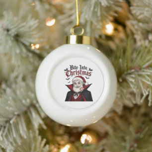 Adorno De Cerámica Tipo Bola Diseño de Navidad de Santa vampiro gótico