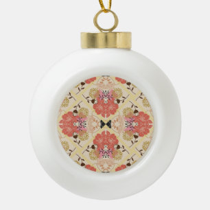 Adorno De Cerámica Tipo Bola Diseño de patrones vintage sin fisuras florales.