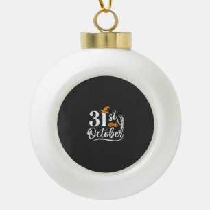 Adorno De Cerámica Tipo Bola Diseño de sombrero de bruja de calabaza del 31 de
