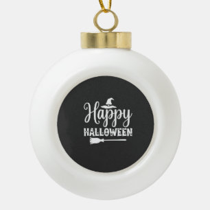Adorno De Cerámica Tipo Bola Diseño de sombrero de bruja de Halloween feliz esc