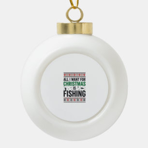 Adorno De Cerámica Tipo Bola Diseño de suéter feo de pesca de Navidad