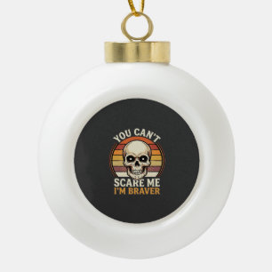 Adorno De Cerámica Tipo Bola Diseño de terror retro de cráneo de Halloween más