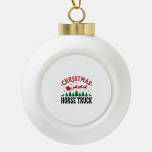 Adorno De Cerámica Tipo Bola Diseño de Trineo de Santa Occidental Camión de Cab