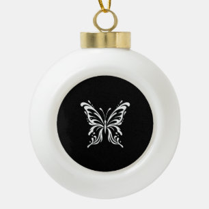 Adorno De Cerámica Tipo Bola Diseño Estético Floral de Mariposa con Arte de Lín