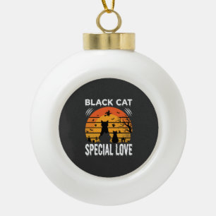 Adorno De Cerámica Tipo Bola Diseño Gótico de Amor Especial de Halloween de Gat