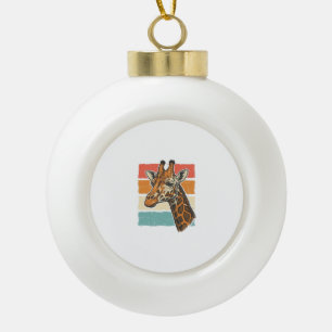 Adorno De Cerámica Tipo Bola Diseño vectorial de cabeza de jirafa vintage puest