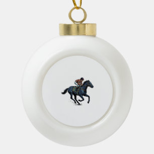 Adorno De Cerámica Tipo Bola Diseño vectorial de jockey de carreras de caballos