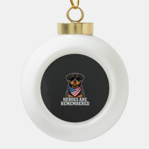 Adorno De Cerámica Tipo Bola Diseño vectorial de perro héroe Rottweiler patriót