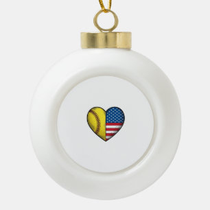 Adorno De Cerámica Tipo Bola Diseño vectorial vintage de béisbol USA bandera co