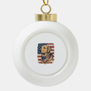 Adorno De Cerámica Tipo Bola diseño vectorial vintage patriótico de Golden Retr