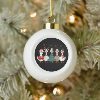 Adorno De Cerámica Tipo Bola Disfraces de ganso navideño Santa reno muñeco de n