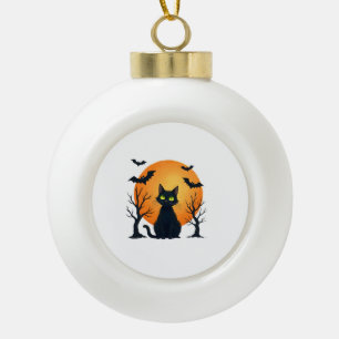 Adorno De Cerámica Tipo Bola Disfraz de gato de Navidad aterrador vintage Gato
