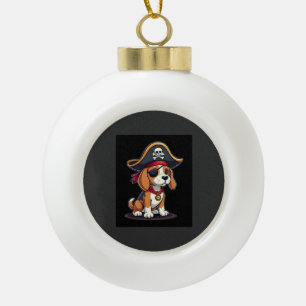 Adorno De Cerámica Tipo Bola Disfraz de pirata Beagle Bandera Jolly Roger Cráne
