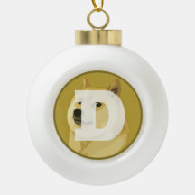 Dogecoin Ceramic Ball Ornamento de Navidad