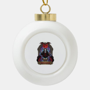 Adorno De Cerámica Tipo Bola Drácula de Halloween Luna Roja Murciélagos Calaver