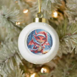Adorno De Cerámica Tipo Bola dragón de Navidad, demasiado lindo para arrestar,