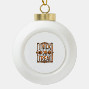 Adorno De Cerámica Tipo Bola Dulce o Truco de Halloween Calabaza Calaveras Grab