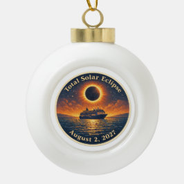 Adorno De Cerámica Tipo Bola Eclipse total de sol 2 de agosto de 2027 crucero 