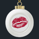 Adorno De Cerámica Tipo Bola El beso, los labios rojos<br><div class="desc">El beso,  los labios rojos</div>
