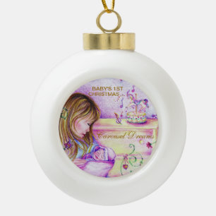 Adorno De Cerámica Tipo Bola El carrusel soña el 1r ornamento del navidad del