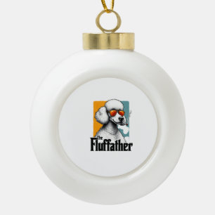 Adorno De Cerámica Tipo Bola El Fluffather Poodle Vintage Divertido Perro Mafia