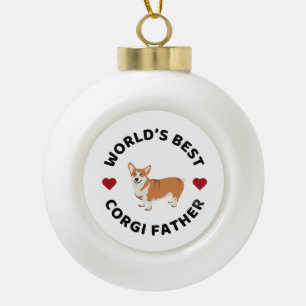 Adorno De Cerámica Tipo Bola El Mejor Padre Perro Corgi Regalo de Papá