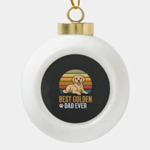 Adorno De Cerámica Tipo Bola El mejor papá de Golden Retriever Retro Perro