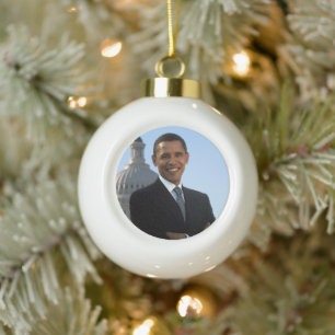 Adorno De Cerámica Tipo Bola El presidente estadounidense Barack Obama como sen
