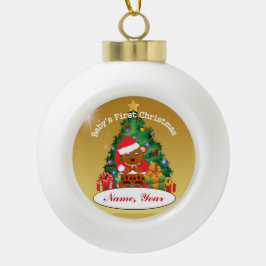 Adorno De Cerámica Tipo Bola El primer ornamento de árbol de Navidad personaliz