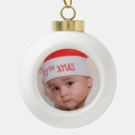 Adorno De Cerámica Tipo Bola El primer ornamento navideño del bebé