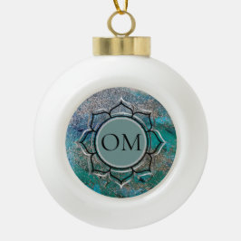 Adorno De Cerámica Tipo Bola Elegante azul Purpurinoso OM Lotus