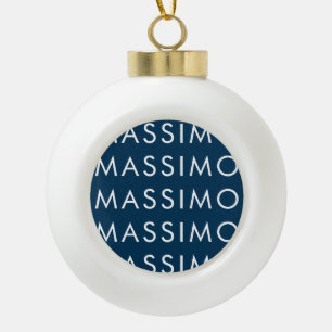 Adorno De Cerámica Tipo Bola Elegante Minimalista Moderno Nombre Azul Prusiano 
