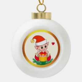 Adorno De Cerámica Tipo Bola Elf Navidades modernos y burdos