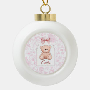 Adorno De Cerámica Tipo Bola Emily Diseño de guardería de osito rosado person