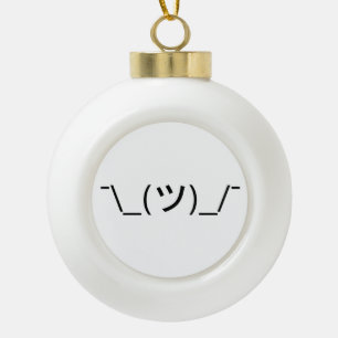 Adorno De Cerámica Tipo Bola Emoticon de arbusto ¯\_(ツ)_/ Ø Kaomoji japonés