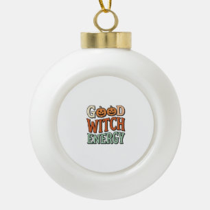 Adorno De Cerámica Tipo Bola Energía de Bruja Buena Diseño Vector Vintage Hallo