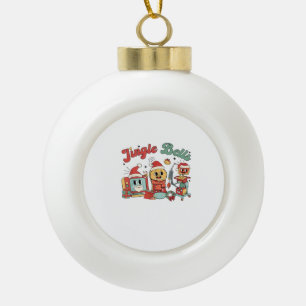 Adorno De Cerámica Tipo Bola Enfermera de Jingle Bells, Enfermera de Navidad, C