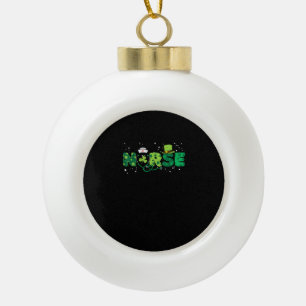 Adorno De Cerámica Tipo Bola Enfermera irlandesa Stethoscope Scrub St Patricks