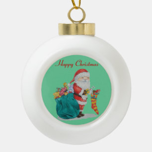 Adorno De Cerámica Tipo Bola Engendre el navidad con los juguetes y los regalos