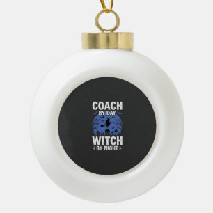 Adorno De Cerámica Tipo Bola Entrenador de Halloween por Día Bruja por Diseño N