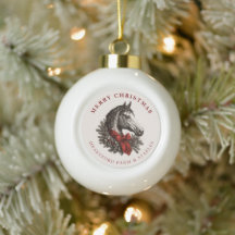 Equestrian Christmas Horse Festive Vintage Holiday