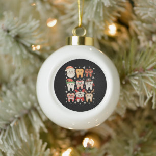 Adorno De Cerámica Tipo Bola Equipo de dientes de Navidad dental tripulación de