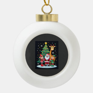 Adorno De Cerámica Tipo Bola Equipo de Navidad Santa Jirafa Elfo Hace Matching