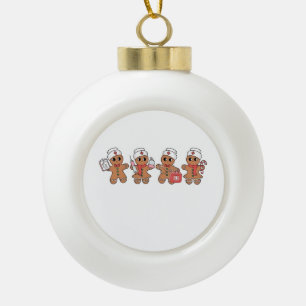 Adorno De Cerámica Tipo Bola Equipo de Navidad Santa Pan de Jengibre Enfermería