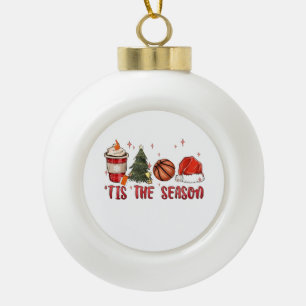 Adorno De Cerámica Tipo Bola Es la Temporada Xmas Navidad Baloncesto