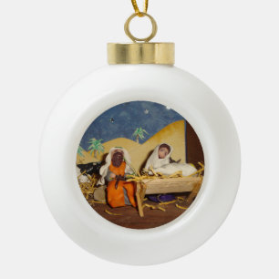 Adorno De Cerámica Tipo Bola Escena de la natividad Jesús María José navidad