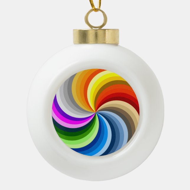 Adorno De Cerámica Tipo Bola Espiral (Anverso)