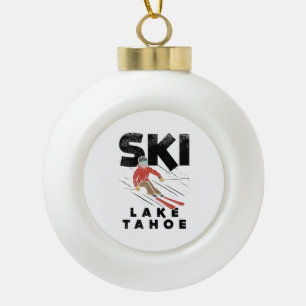 Adorno De Cerámica Tipo Bola Esquí - Lago Tahoe Ski